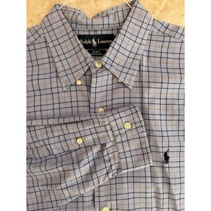 Ralph Lauren Blake‎ Vintage Cotton Plaid Long Sleeve Button Down Size XL